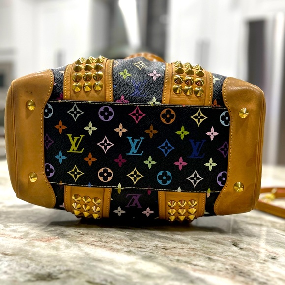 Louis Vuitton Authentic Courtney Black Murakami Studded Bag - Picture 10 of 16
